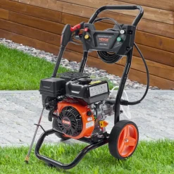 VEVOR Gas Pressure Washer, 3400 PSI 2.6 GPM, Gas Powered Pressure Washer with Aluminum Pump, Spray Gun and Extension Wand, 5 Quick Connect Nozzles, for Cleaning Cars, Homes, Driveways, Patios