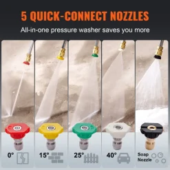 VEVOR Gas Pressure Washer, 4400 PSI 4.0 GPM, Gas Powered Pressure Washer with Copper Pump, Spray Gun and Extension Wand, 5 Quick Connect Nozzles, for Cleaning Cars, Homes, Driveways, Patios