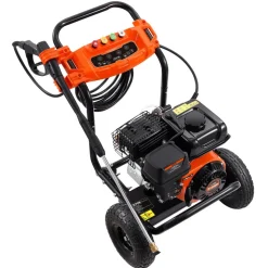 VEVOR Gas Pressure Washer, 3500 PSI 2.6 GPM, Gas Powered Pressure Washer with Aluminum Pump, Spray Gun and Extension Wand, 5 Nozzle Set, for Cars, Fences, Homes, Driveways, Patios, Furniture, Horizontal