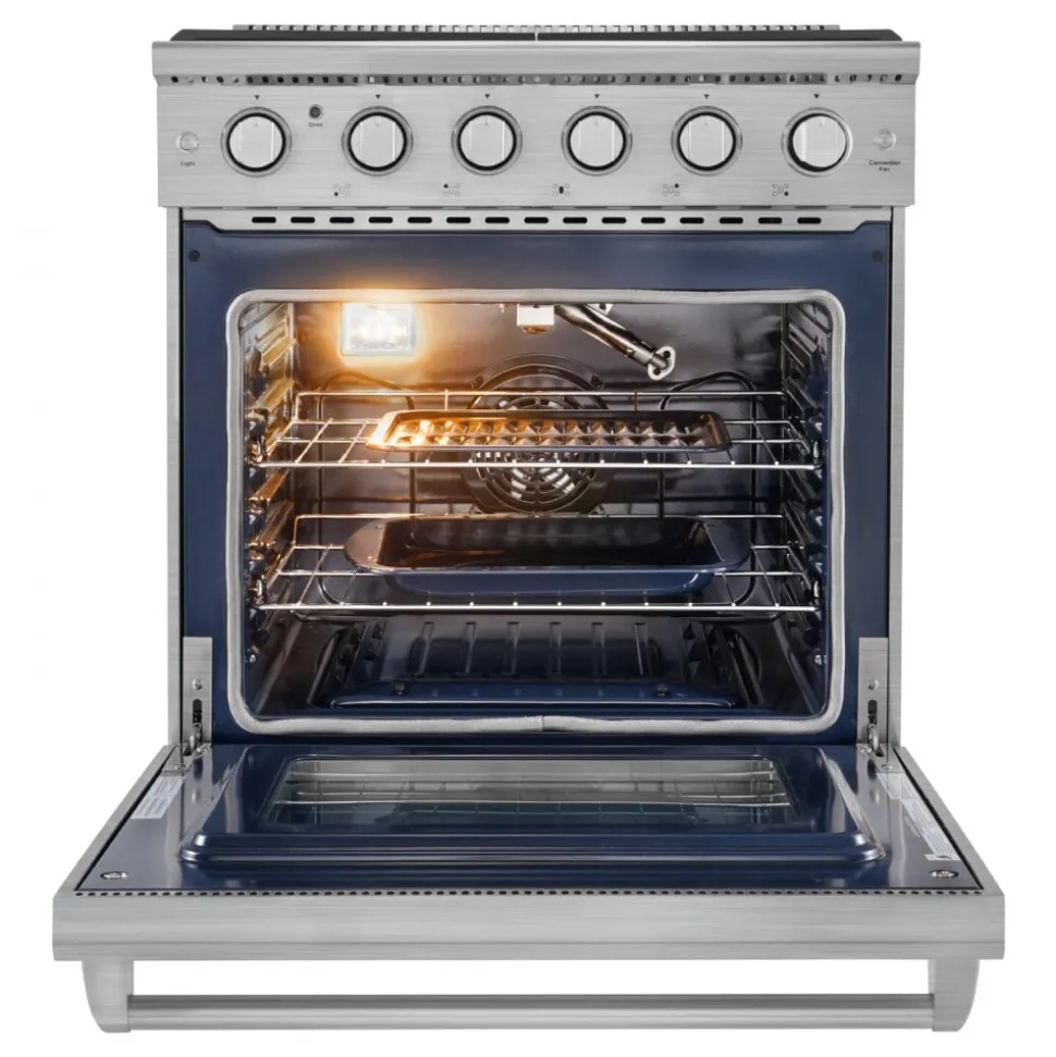 VEVOR Gas Range Oven, 30 Inches Width, Freestanding Stainless Steel Stove and Oven with 5 Sealed Cooktop Burners, Easy Reach Racks, 4.8 Cu. Ft. Capacity, for Apartment, Home, Kitchen