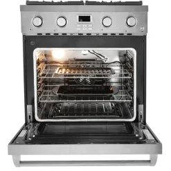 VEVOR Gas Range Oven, 29.9 Inches Width, Freestanding Stainless Steel Stove and Oven with 4 Sealed Cooktop Burners, Easy Reach Racks, Halogen Light, 4.8 Cu. Ft. Capacity, for Apartment, Home, Kitchen