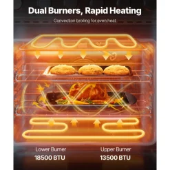 VEVOR Gas Range Oven, 29.9 Inches Width, Freestanding Stainless Steel Stove and Oven with 4 Sealed Cooktop Burners, Easy Reach Racks, Halogen Light, 4.8 Cu. Ft. Capacity, for Apartment, Home, Kitchen