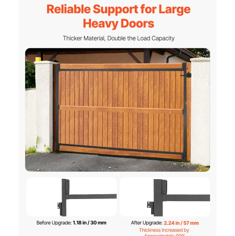 VEVOR Gate Building Kit, Fits 36 to 60 in Wide Openings, Up from 6 to 7 ft High Fence, Adjustable Gate Building Kit, Anti Sag Full Gate Frame Kit with Latch Lock and Screws, for Wooden Fence, Iron