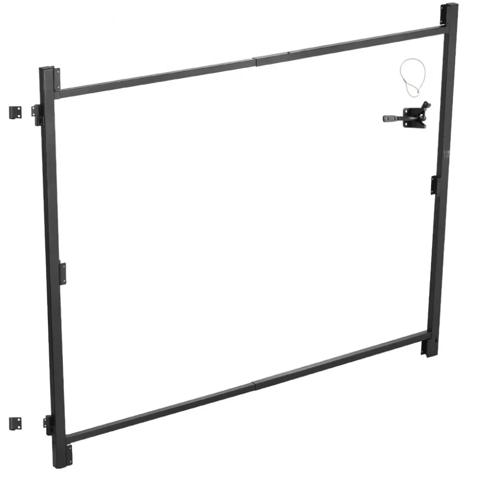 VEVOR Gate Building Kit, Fits 36 to 60 in Wide Openings, Up from 6 to 7 ft High Fence, Adjustable Gate Building Kit, Anti Sag Full Gate Frame Kit with Latch Lock and Screws, for Wooden Fence, Iron