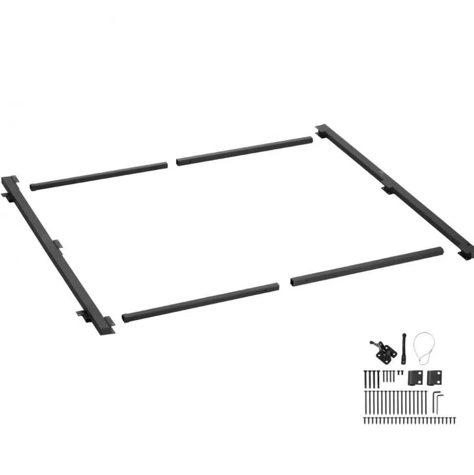 VEVOR Gate Building Kit, Fits 36 to 60 in Wide Openings, Up from 6 to 7 ft High Fence, Adjustable Gate Building Kit, Anti Sag Full Gate Frame Kit with Latch Lock and Screws, for Wooden Fence, Iron