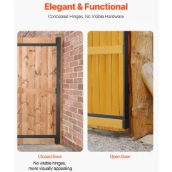 VEVOR Gate Building Kit, Fits 36 to 60 in Wide Openings, Up from 6 to 7 ft High Fence, Adjustable Gate Building Kit, Anti Sag Full Gate Frame Kit with Latch Lock and Screws, for Wooden Fence, Iron