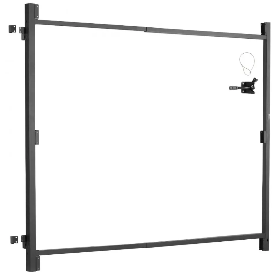 VEVOR Gate Building Kit, Fits 36 to 60 in Wide Openings, Up from 6 to 7 ft High Fence, Adjustable Gate Building Kit, Anti Sag Full Gate Frame Kit with Latch Lock and Screws, for Wooden Fence, Iron