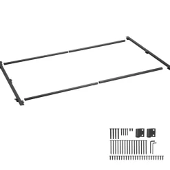 VEVOR Gate Building Kit, Fits 60 to 96 in Wide Openings, Up from 6 to 7 ft High Fence, Adjustable Gate Building Kit, Anti Sag Full Gate Frame Kit with Latch Lock, Screw, for Wooden Fence, Iron, Black