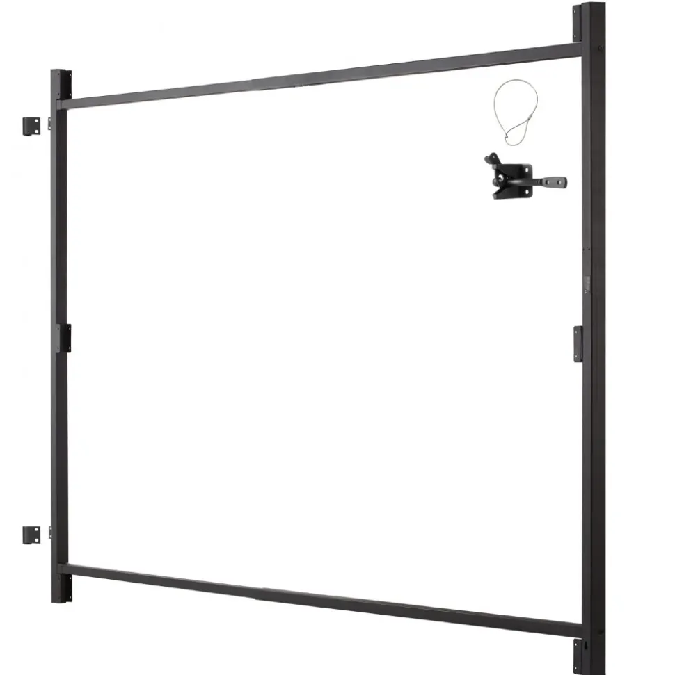 VEVOR Gate Building Kit, Fits 60 to 96 in Wide Openings, Up from 6 to 7 ft High Fence, Adjustable Gate Building Kit, Anti Sag Full Gate Frame Kit with Latch Lock, Screw, for Wooden Fence, Iron, Black