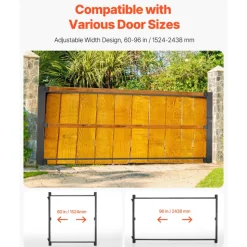 VEVOR Gate Building Kit, Fits 60 to 96 in Wide Openings, Up from 6 to 7 ft High Fence, Adjustable Gate Building Kit, Anti Sag Full Gate Frame Kit with Latch Lock, Screw, for Wooden Fence, Iron, Black