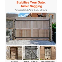 VEVOR Gate Building Kit, Fits 40 to 72 in Wide Openings, Up from 4 to 5 ft High Fence, Adjustable Gate Building Kit, Anti Sag Full Gate Frame Kit with Latch Lock and Screws, for Wooden Fence, Iron