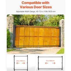 VEVOR Gate Building Kit, Fits 40 to 72 in Wide Openings, Up from 4 to 5 ft High Fence, Adjustable Gate Building Kit, Anti Sag Full Gate Frame Kit with Latch Lock and Screws, for Wooden Fence, Iron