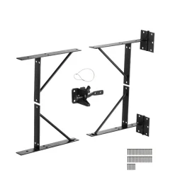 VEVOR Gate Corner Brace Bracket, Anti Sag Gate Frame Hardware Kit, Gate Frame Brace Bracket with Latch Lock, Latch Lock Rope, for Shed Doors, Corral Gates, Driveway Gates, Stable Gates, Iron, Black