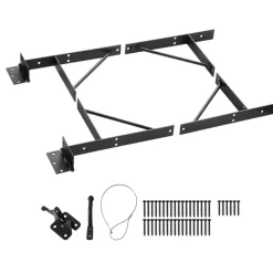 VEVOR Gate Corner Brace Bracket, Anti Sag Gate Frame Hardware Kit, Gate Frame Brace Bracket with Latch Lock, Latch Lock Rope, for Shed Doors, Corral Gates, Driveway Gates, Stable Gates, Iron, Black