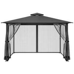 VEVOR Gazebo Netting Replacement, Fit Most 10 x 13 x 6.8 FT Gazebo Curtain, Outdoor Garden Net, 4-Panel Sidewall Mesh Net, Patio Midge Netting with Double Zipper, Canopy Screen (Netting Only)