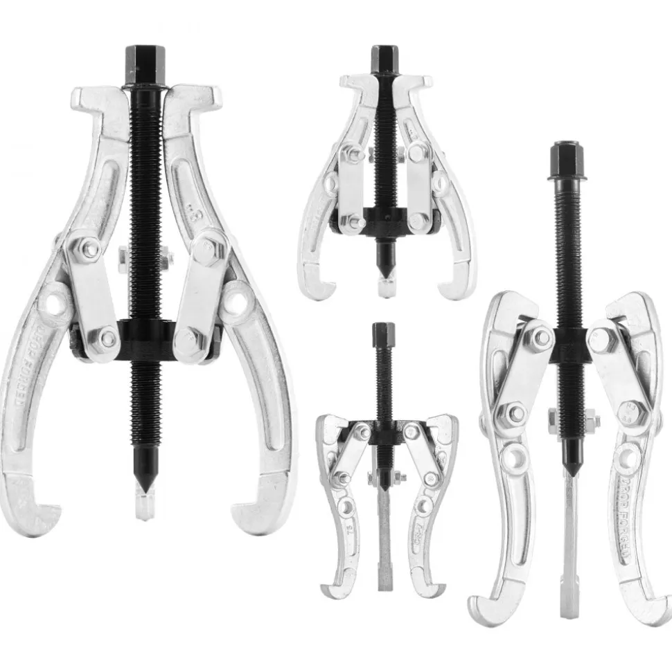 VEVOR Gear Puller Set, 3 in/4 in/6 in/8 in 3 Jaw Bearing Puller with Reversible Jaws, 2 Jaw/3 Jaw Pulley Puller Tool, 4 PCS Heavy Duty Bearing Puller Tool Kit for Pulley Gear Bearing Flywheel Removal