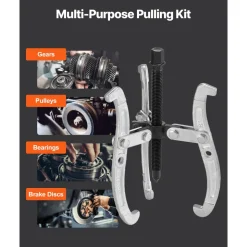 VEVOR Gear Puller Set, 3 in/4 in/6 in/8 in 3 Jaw Bearing Puller with Reversible Jaws, 2 Jaw/3 Jaw Pulley Puller Tool, 4 PCS Heavy Duty Bearing Puller Tool Kit for Pulley Gear Bearing Flywheel Removal