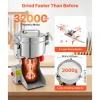 VEVOR 2000g Electric Grain Mill Grinder, 3400W 32000RPM High Speed Spice Corn Dry Grinding Machine, Stainless Steel Pulverizer Powder Machine for Dried Grains Coffee Beans Spices Nuts (270° Swing Type)