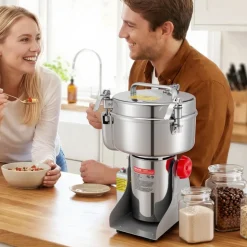 VEVOR 2000g Electric Grain Mill Grinder, 3400W 32000RPM High Speed Spice Corn Dry Grinding Machine, Stainless Steel Pulverizer Powder Machine for Dried Grains Coffee Beans Spices Nuts (270° Swing Type)