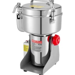 VEVOR 2000g Electric Grain Mill Grinder, 3400W 32000RPM High Speed Spice Corn Dry Grinding Machine, Stainless Steel Pulverizer Powder Machine for Dried Grains Coffee Beans Spices Nuts (270° Swing Type)