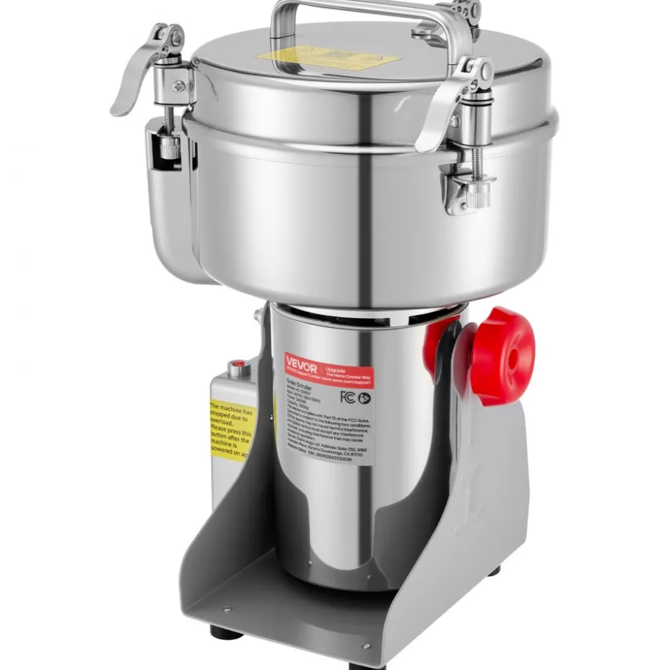 VEVOR 2000g Electric Grain Mill Grinder, 3400W 32000RPM High Speed Spice Corn Dry Grinding Machine, Stainless Steel Pulverizer Powder Machine for Dried Grains Coffee Beans Spices Nuts (270° Swing Type)