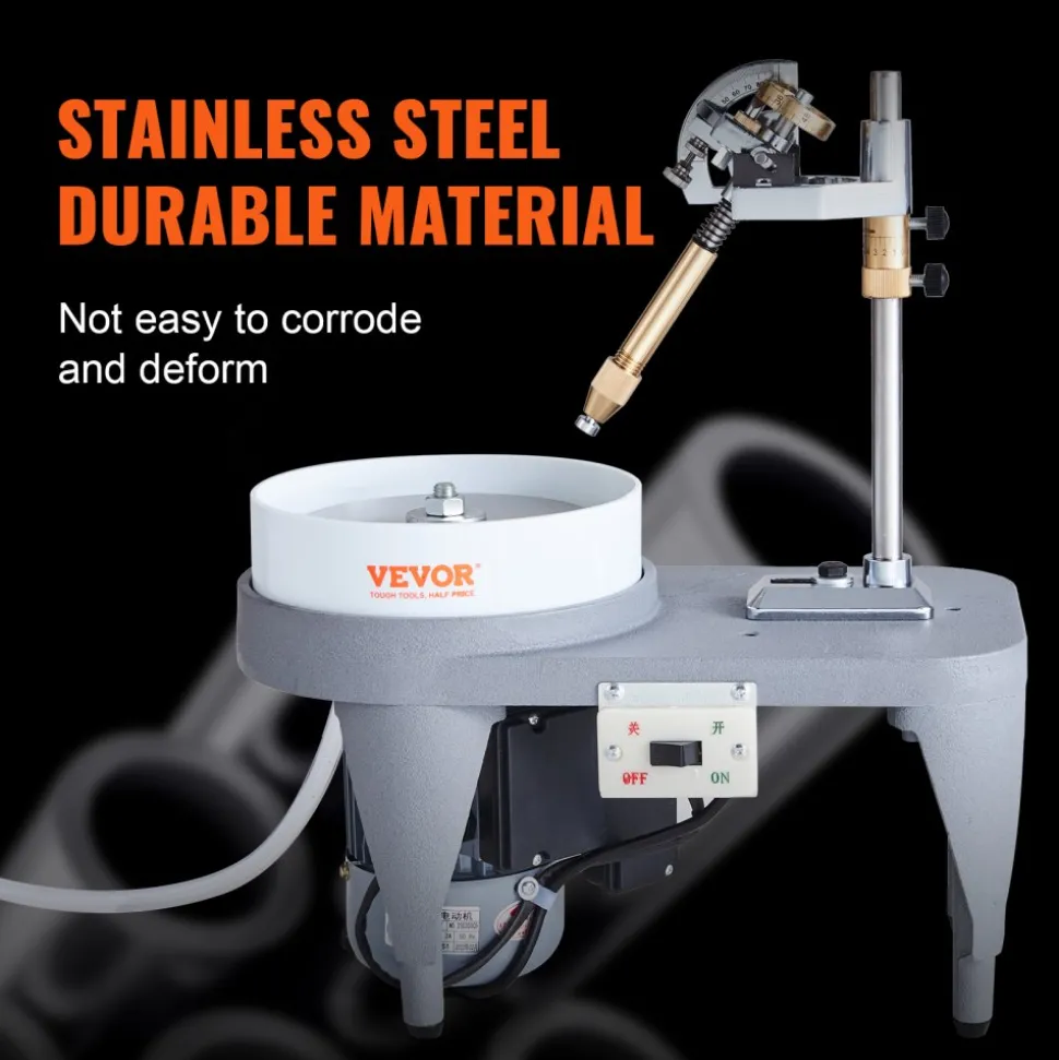 VEVOR Gem Faceting Machine, 2800RPM Jade Grinding Polishing Machine, 180W 110V Rock Polisher Jewel Angle Polisher, with Faceted Manipulator and 1 Bag of Triangle Abrasive for Jewelry Polisher