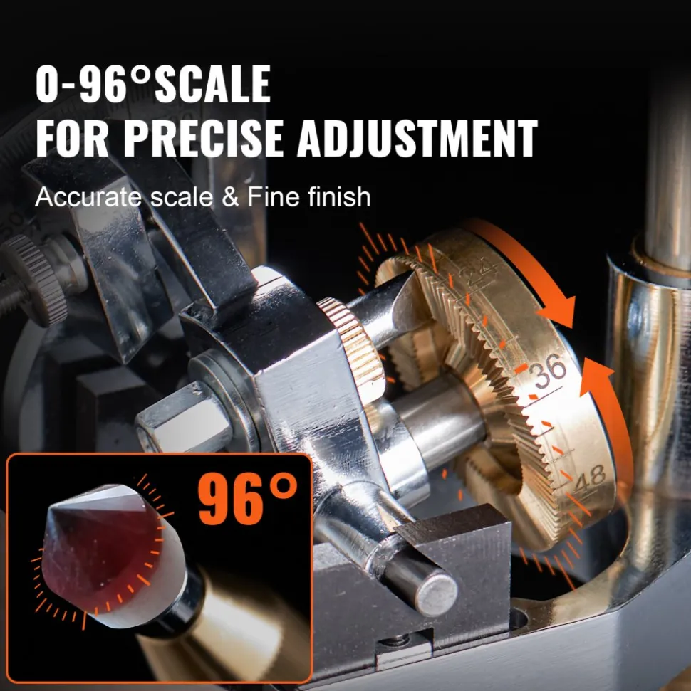 VEVOR Gem Faceting Machine, 2800RPM Jade Grinding Polishing Machine, 180W 110V Rock Polisher Jewel Angle Polisher, with Faceted Manipulator and 1 Bag of Triangle Abrasive for Jewelry Polisher