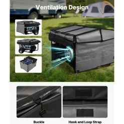 VEVOR Generator Cover, 34 x 26 x 21 Inch Waterproof Universal Generator Cover for Most Generators 3500-12000 Watt, Portable Generator Running Cover with Heavy Duty Thicken 420D Oxford Fabric, Grey