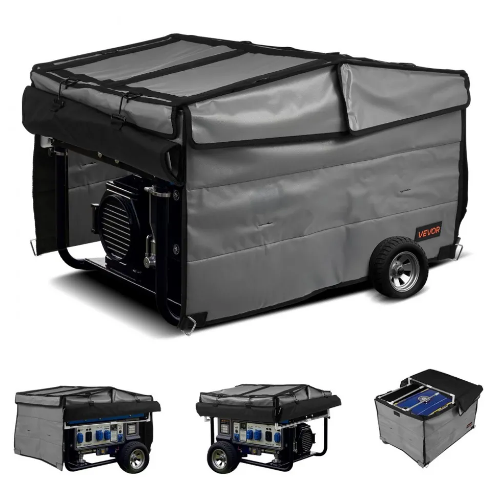 VEVOR Generator Cover, 34 x 26 x 21 Inch Waterproof Universal Generator Cover for Most Generators 3500-12000 Watt, Portable Generator Running Cover with Heavy Duty Thicken 420D Oxford Fabric, Grey