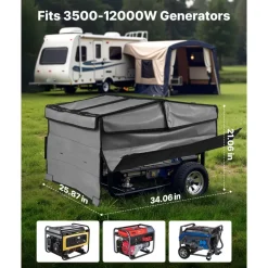 VEVOR Generator Cover, 34 x 26 x 21 Inch Waterproof Universal Generator Cover for Most Generators 3500-12000 Watt, Portable Generator Running Cover with Heavy Duty Thicken 420D Oxford Fabric, Grey