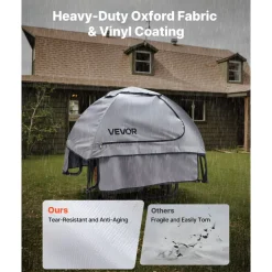 VEVOR Generator Cover, 36 x 26 x 26 Inch Waterproof  Generator Cover for Most Generators 70-108 Inches Perimeter, Portable Generator Running Cover with Heavy Duty Thicken Oxford Fabric, Grey