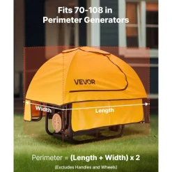 VEVOR Generator Cover, 36 x 26 x 26 Inch Waterproof Universal Generator Cover for Most Generators 70-108 Inch Perimeter, Portable Generator Running Cover with Heavy Duty Thicken Oxford Fabric, Yellow