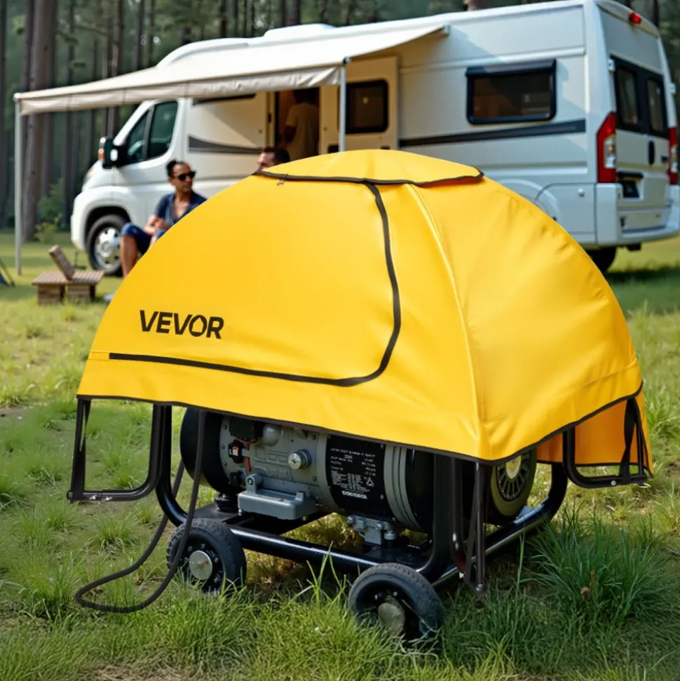 VEVOR Generator Cover, 36 x 26 x 26 Inch Waterproof Universal Generator Cover for Most Generators 70-108 Inch Perimeter, Portable Generator Running Cover with Heavy Duty Thicken Oxford Fabric, Yellow
