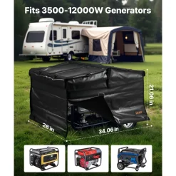 VEVOR Generator Cover, 34 x 26 x 21 Inch Waterproof Universal Generator Cover for Most Generators 3500-12000 Watt, Portable Generator Running Cover with Heavy Duty Thicken 420D Oxford Fabric, Black