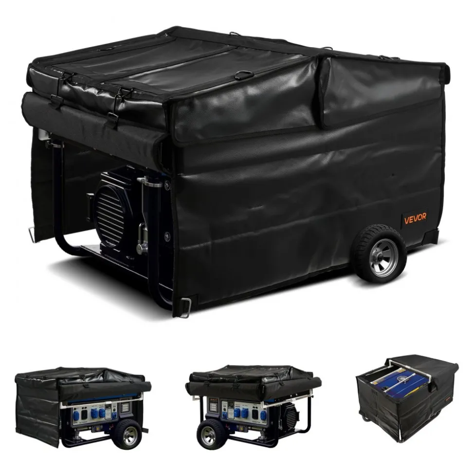 VEVOR Generator Cover, 34 x 26 x 21 Inch Waterproof Universal Generator Cover for Most Generators 3500-12000 Watt, Portable Generator Running Cover with Heavy Duty Thicken 420D Oxford Fabric, Black