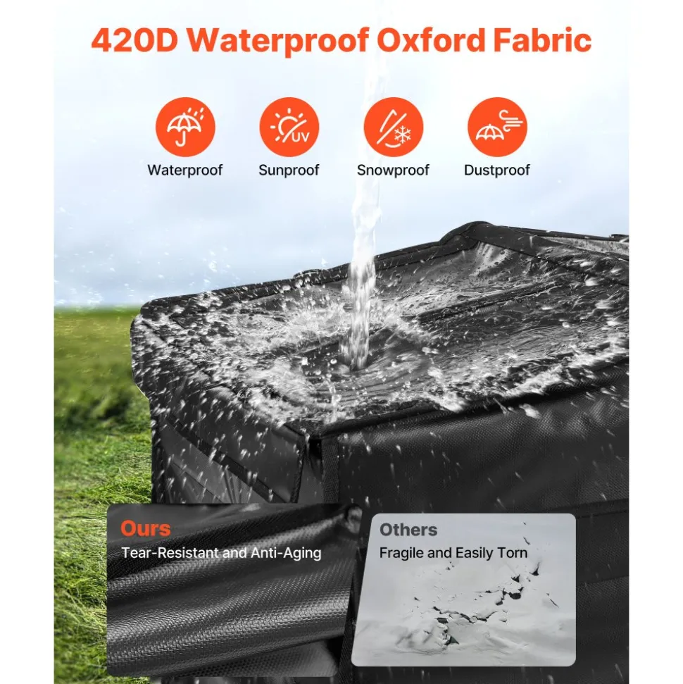 VEVOR Generator Cover, 34 x 26 x 21 Inch Waterproof Universal Generator Cover for Most Generators 3500-12000 Watt, Portable Generator Running Cover with Heavy Duty Thicken 420D Oxford Fabric, Black