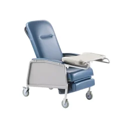 VEVOR Geri Chair Recliner, 3-Position Reclining Geri Chair, Movable Medical Recliner Chairs with 4 Wheels, Soft Padded Seat & Detachable Tray, Ideal for Hospital, Nursing Home, and Geriatric Home Care
