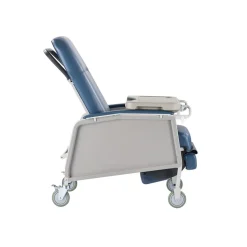 VEVOR Geri Chair Recliner, 3-Position Reclining Geri Chair, Movable Medical Recliner Chairs with 4 Wheels, Soft Padded Seat & Detachable Tray, Ideal for Hospital, Nursing Home, and Geriatric Home Care