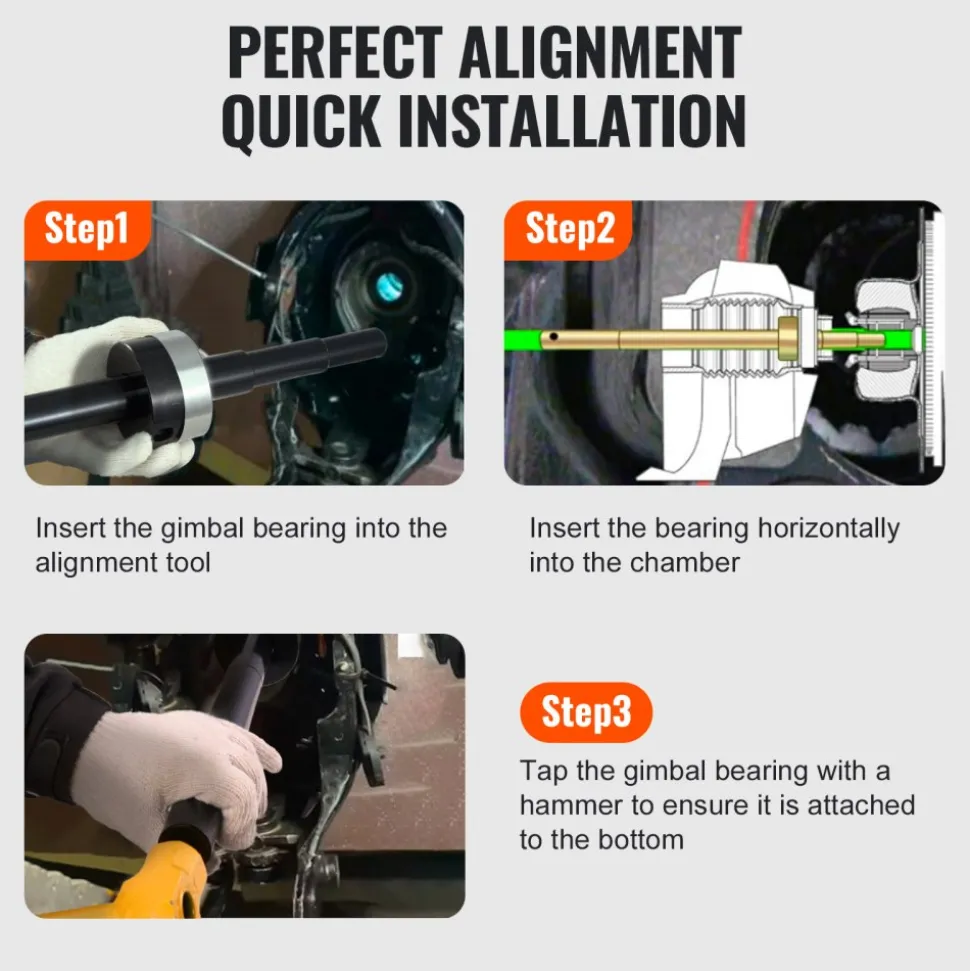 VEVOR Gimbal Bearing Alignment and Install Kit, Heavy Duty Engine Alignment Tools Set Fits for Mercruiser Alpha, Alpha 1, MR, Bravo, OMC, Cobra, and Volvo