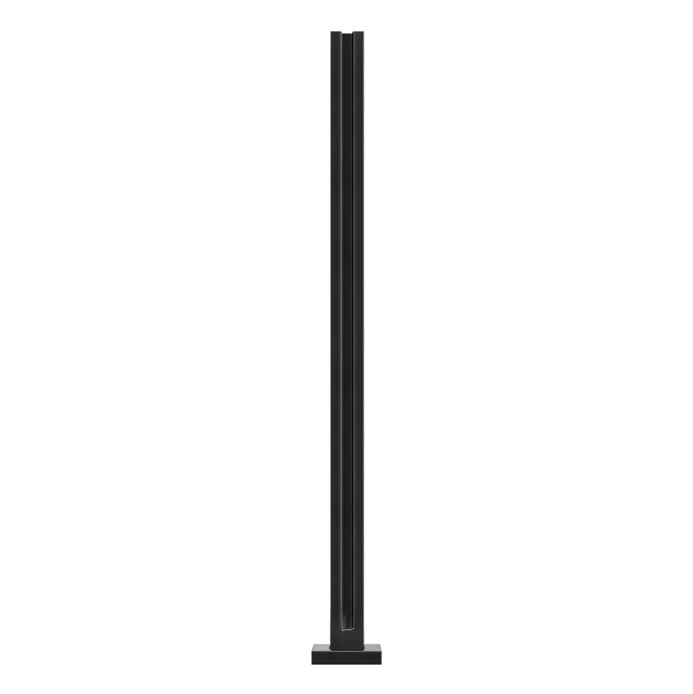 VEVOR Glass Clamp, 37.4" Height Glass Railing Bracket for 0.39 "-0.47 " Thickness Tempered Glass, 304 Stainless Steel Glass Mounting Clamp, Glass Shelf Bracket for Balcony, Garden, Deck, Stair, Black