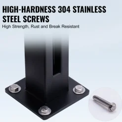 VEVOR Glass Clamp, 41.34" Height Glass Railing Bracket for 0.39 "-0.47 " Thickness Tempered Glass, 304 Stainless Steel Glass Mounting Clamp, Glass Shelf Bracket for Balcony, Garden, Deck, Stair, Black