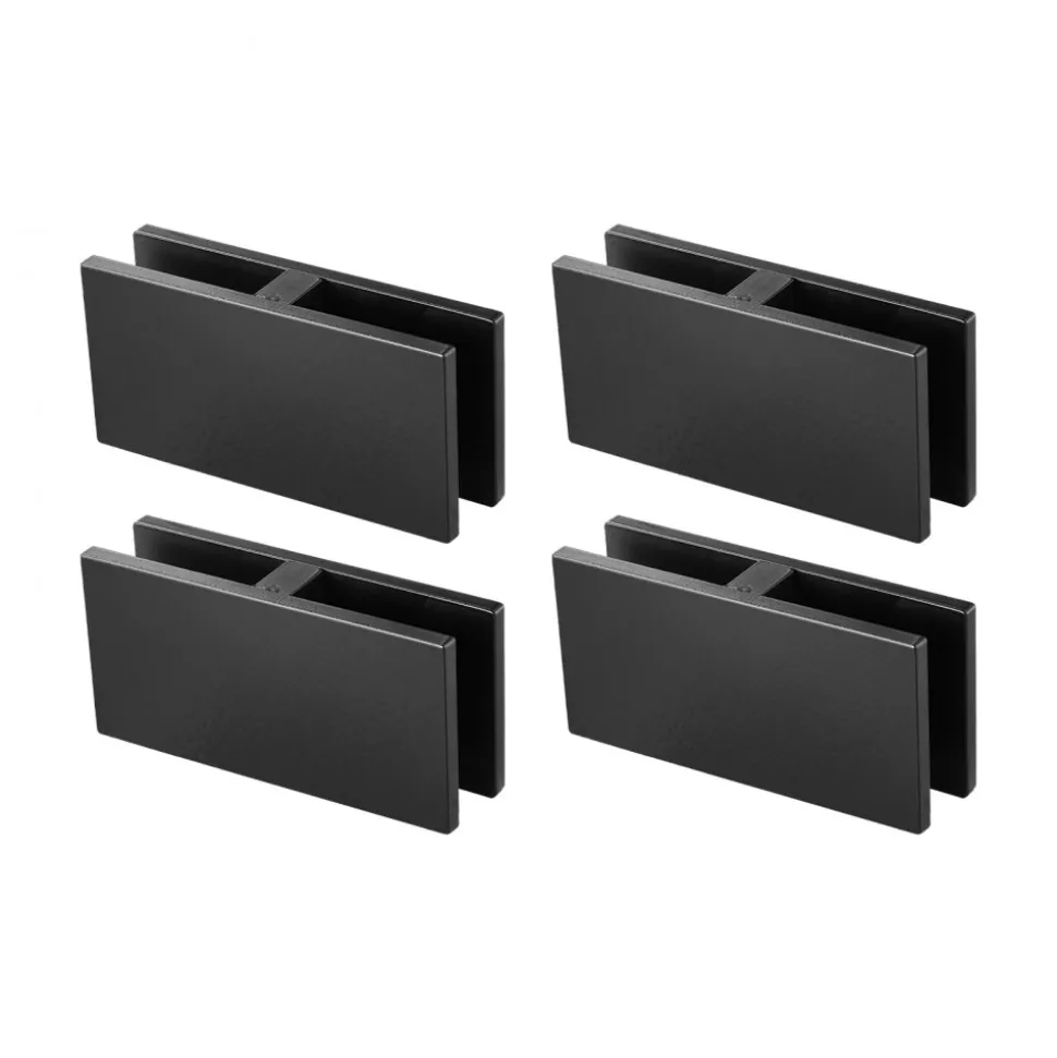 VEVOR Glass Clamp, 4 PCS Rectangle Glass Railing Bracket for 0.31 "-0.47 " Tempered Glass, 304 Stainless Steel Glass Mounting Clamp, 0.2” Thick Glass Shelf Bracket for Balcony, Garden, Pool, Stair