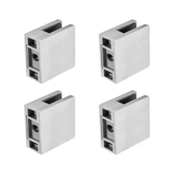 VEVOR Glass Clamp, 4 PCS Square Glass Railing Bracket for 0.31