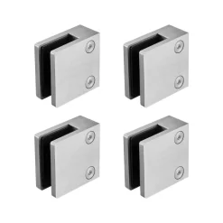VEVOR Glass Clamp, 4 PCS Square Glass Railing Bracket for 0.31