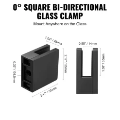 VEVOR Glass Clamp, 40 PCS Square Glass Railing Bracket for 0.31 