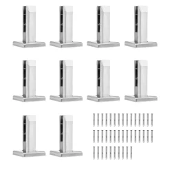 VEVOR Glass Clamp, 10 PCS Square Glass Railing Bracket for 0.31 