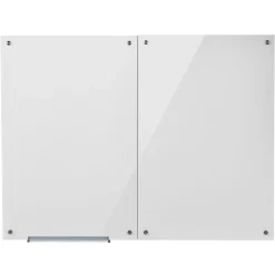 VEVOR Glass Dry Erase Board 2 Pack 35.4 x 23.6 in White Magnetic Whiteboard, Wall-Mounted, Frameless, Thick Tempered Glass, with Markers, Magnets and Eraser, for Office, School Classroom, Home Study