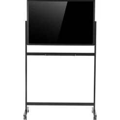 VEVOR Glass Dry Erase Board 35 x 23 in Magnetic Whiteboard with Base Black, Frameless, Mobile with Stand and Wheels, Includes Markers, Magnets and Eraser, for Office, School Classroom, and Home