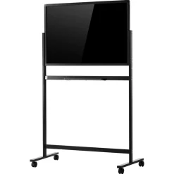 VEVOR Glass Dry Erase Board 35 x 23 in Magnetic Whiteboard with Base Black, Frameless, Mobile with Stand and Wheels, Includes Markers, Magnets and Eraser, for Office, School Classroom, and Home