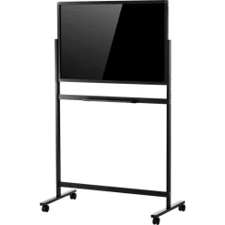 VEVOR Glass Dry Erase Board 35 x 23 in Magnetic Whiteboard with Base Black, Frameless, Mobile with Stand and Wheels, Includes Markers, Magnets and Eraser, for Office, School Classroom, and Home